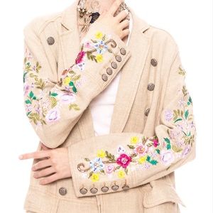 Aratta silent journey embroidered trench jacket